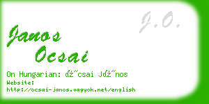 janos ocsai business card